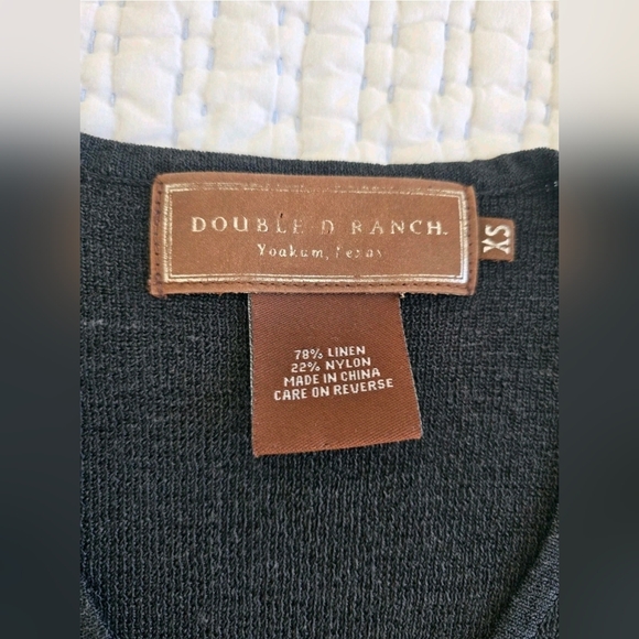 Double D Ranch Beaded Linen Knit Tank Top Turquoise Western XS - Picture 6 of 7